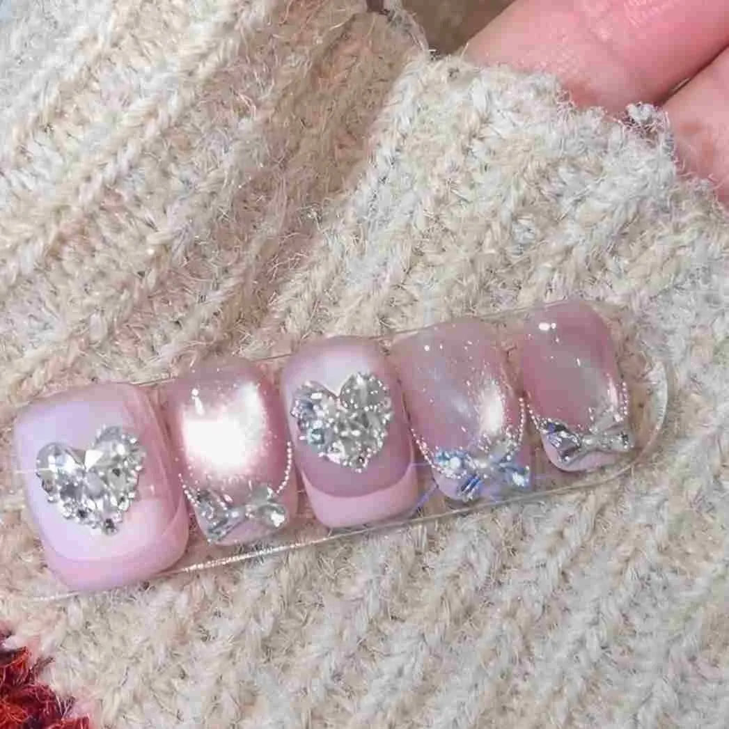 Love butterfly zircon nail art diamond material pack in champagne and silver colour options