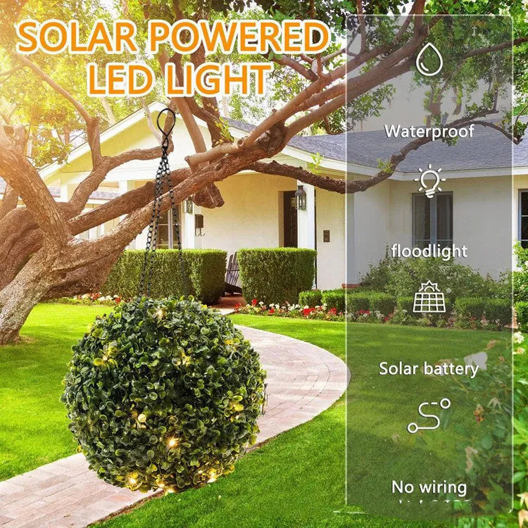 Solar grass ball light with plastic rattan shade, IP55 rated, 20x20x34cm, warm white LED for garden decoration