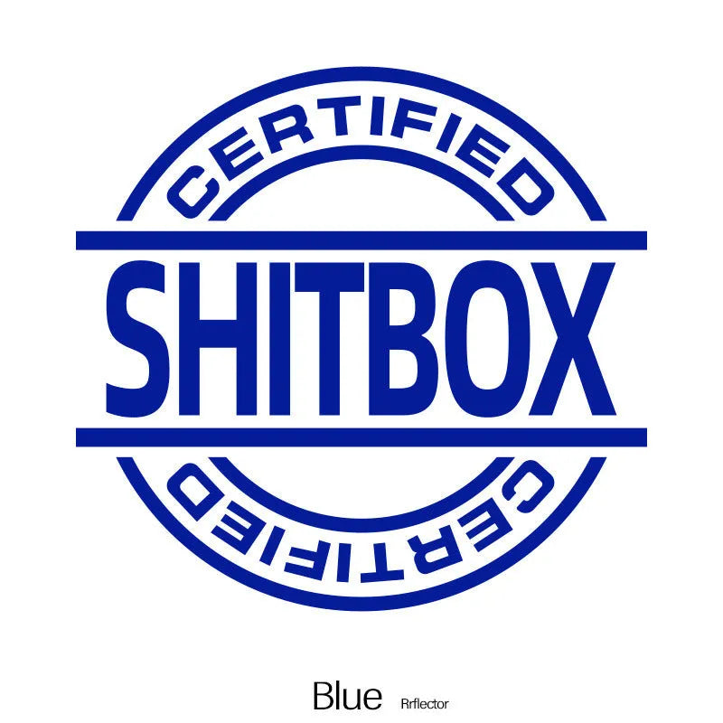 13x12cm vinyl car sticker showing colour options including glitter finish on vehicle door