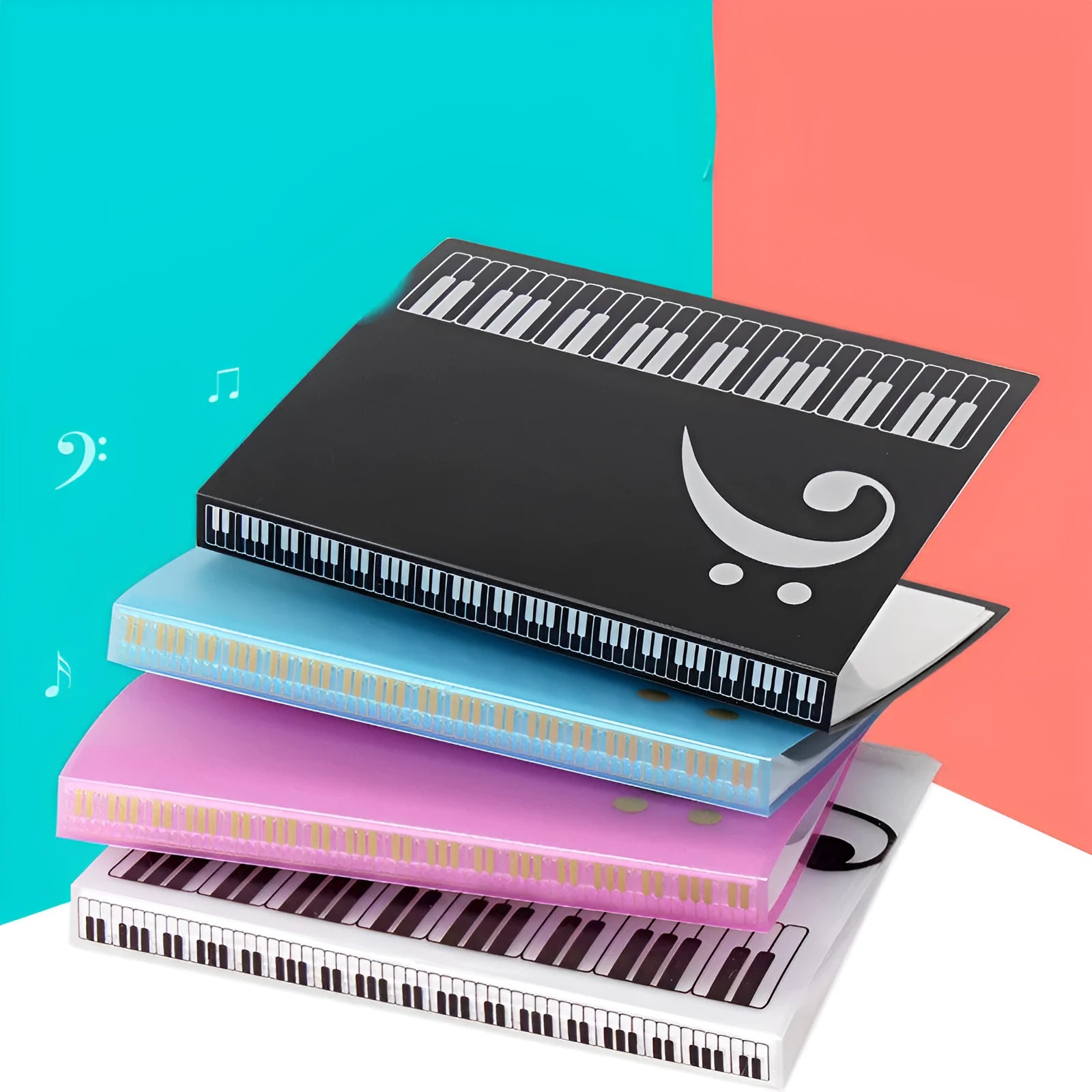 ABS plastic piano score folder with transparent insert sheets for music organisation
