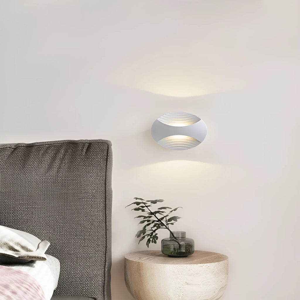 Modern minimalist wall-mounted bedside lamp with touch control in a black gold finish.