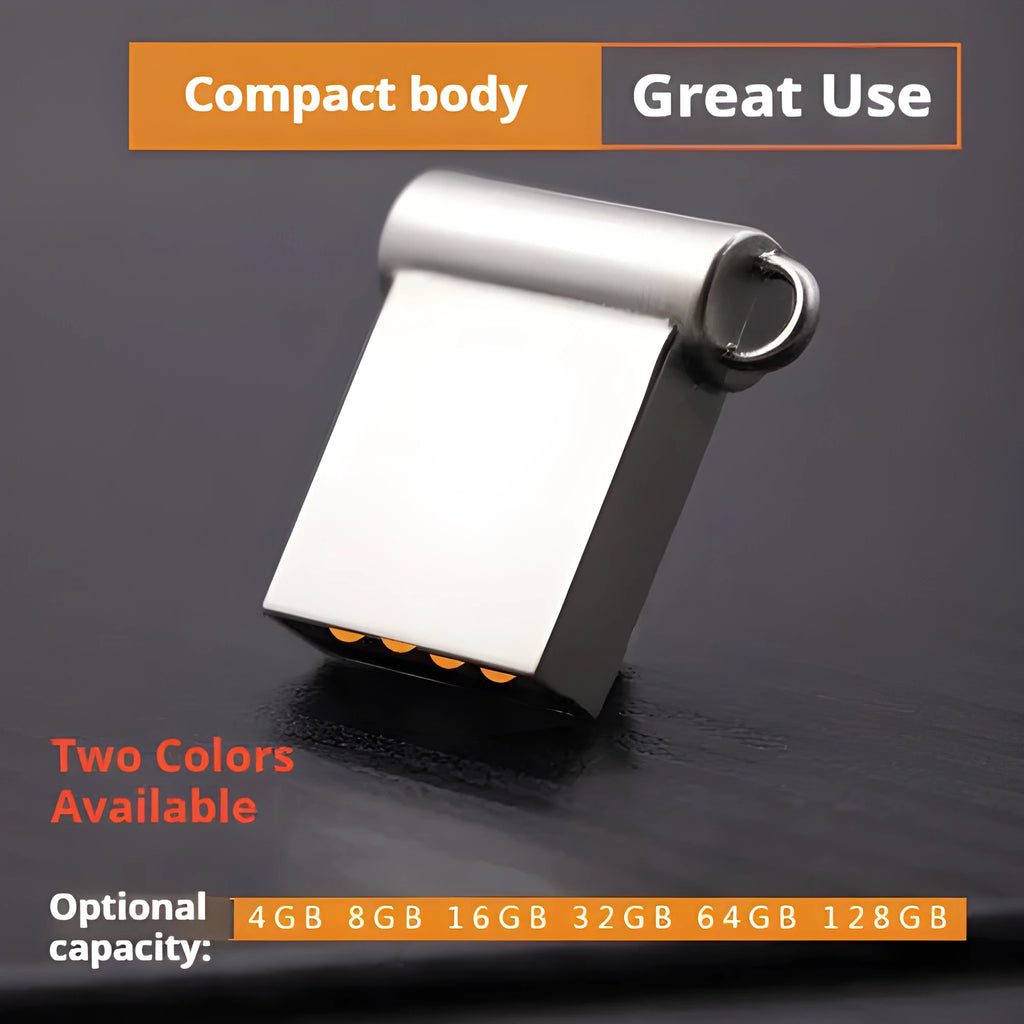 Mini metal USB flash drive, 18mm x 12.6mm x 4.7mm, 3g, USB 2.0, car metal plate design, Gold options