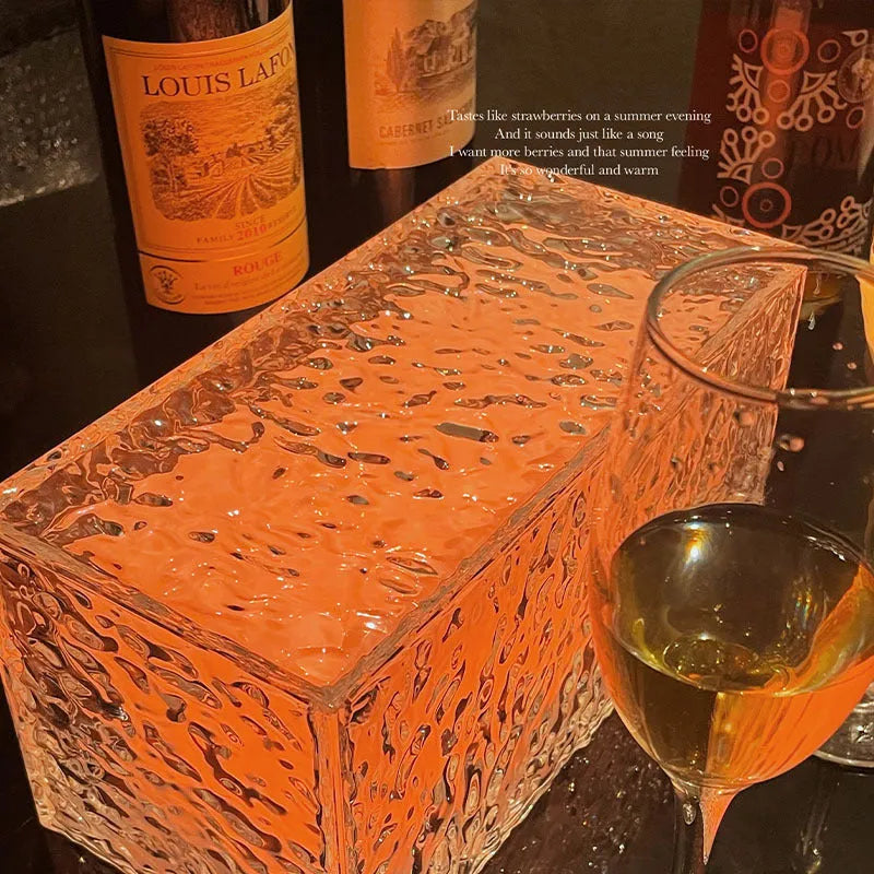 Geometric acrylic ice cube night lamp with touch control and 16 colour lighting options