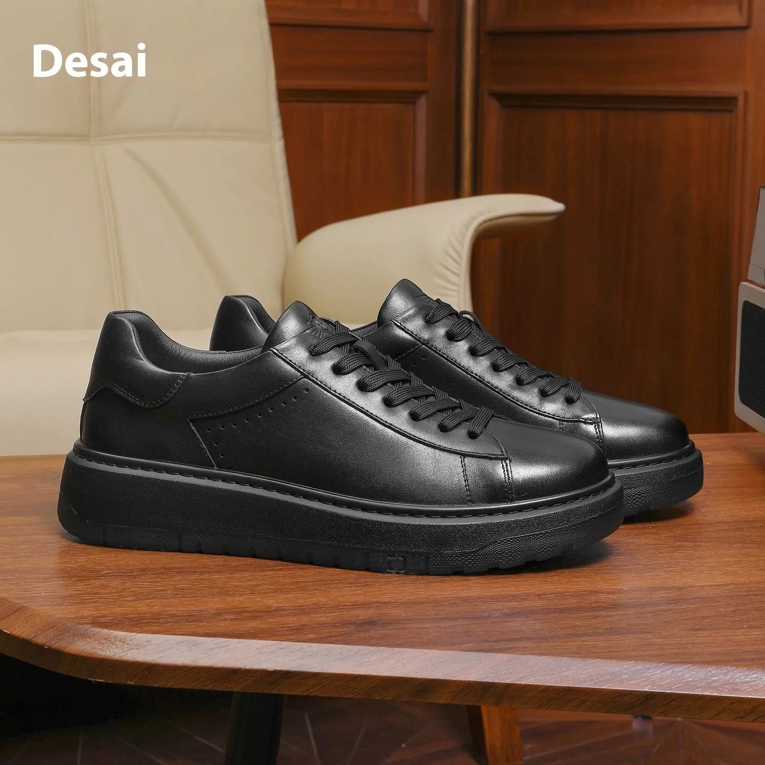 Men's breathable casual sneakers in first layer cow leather, solid white colour, flat heel design, sizes 37 to 45