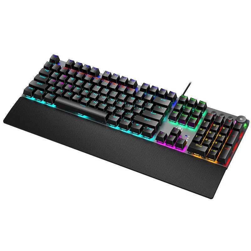 Rainforest Tarantula wired USB mechanical film gaming keyboard in magic colour with 95 keys and optional hand rest