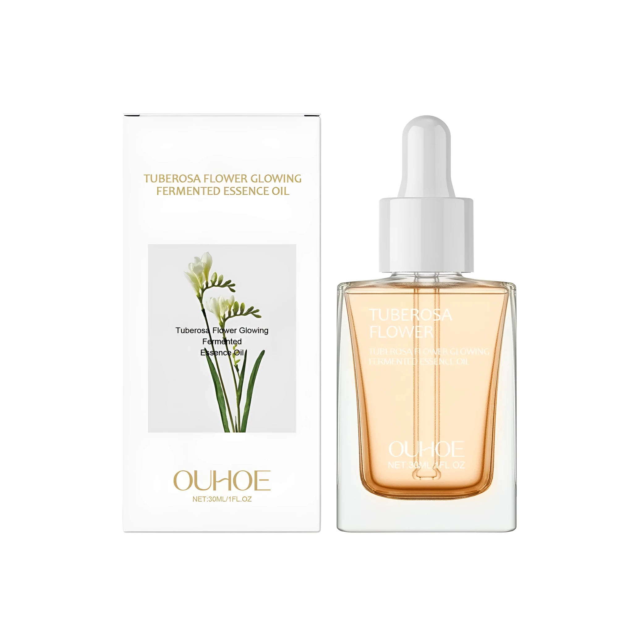 30ml bottle of brightening and firming tightening oil with tuberose extract