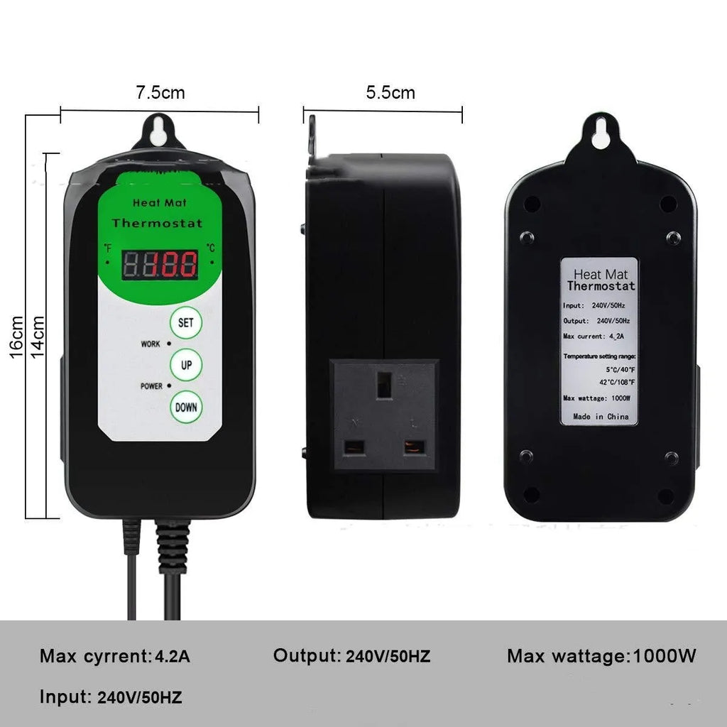 BH1912020 digital temperature and humidity controller unit with display showing readings