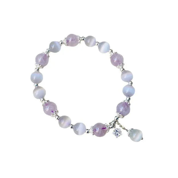 Opal amethyst crystal moon bracelet larger than 20mm with handmade freshly baked elements