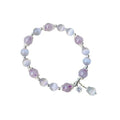 Opal amethyst crystal moon bracelet larger than 20mm with handmade freshly baked elements