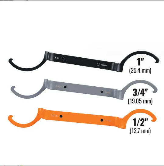 Orange, grey, and black magnetic suction wrenches from a three-piece H251 tool set on a white background.