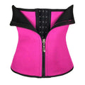 Neoprene body shaping belly band in black, shown flat, with a buckle or fastener visible.