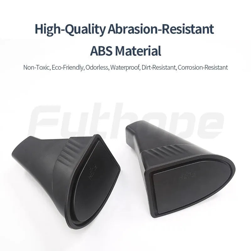 Two black ABS plastic car door trash cans for Tesla Model Y front doors