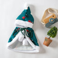 Cat wearing Little Red Riding Hood cloak polyester costume in red and green sizes S M L