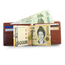 Men's PU leather short wallet with animal lace pattern and frosted finish, brown colour, hard square section