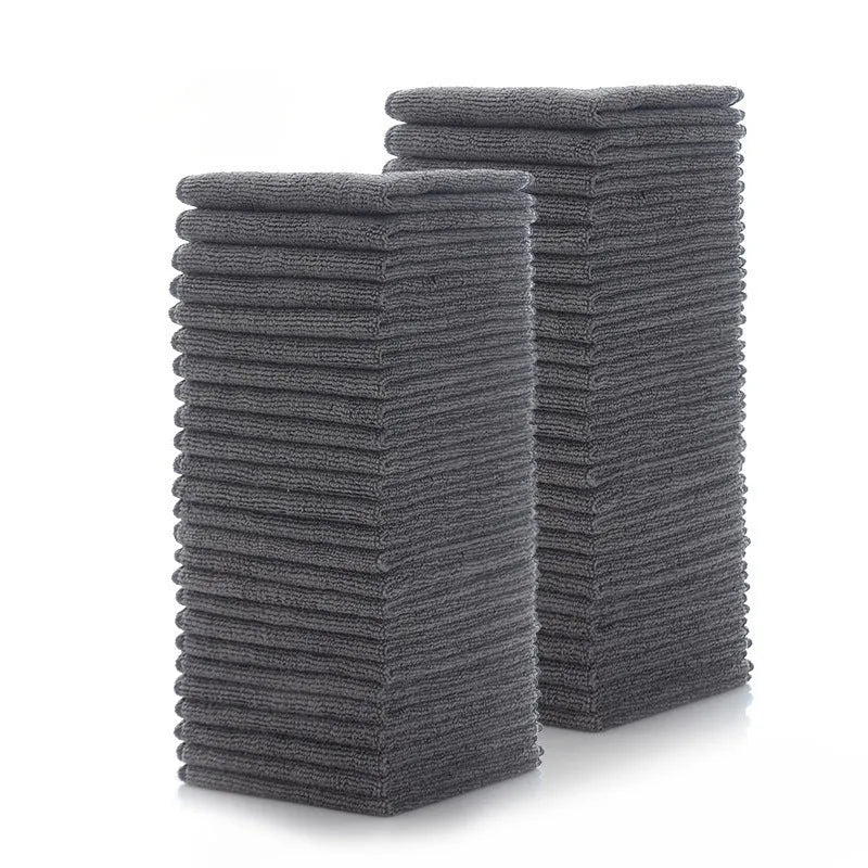 Grey square microfiber kitchen cleaning cloth for pots and bowls