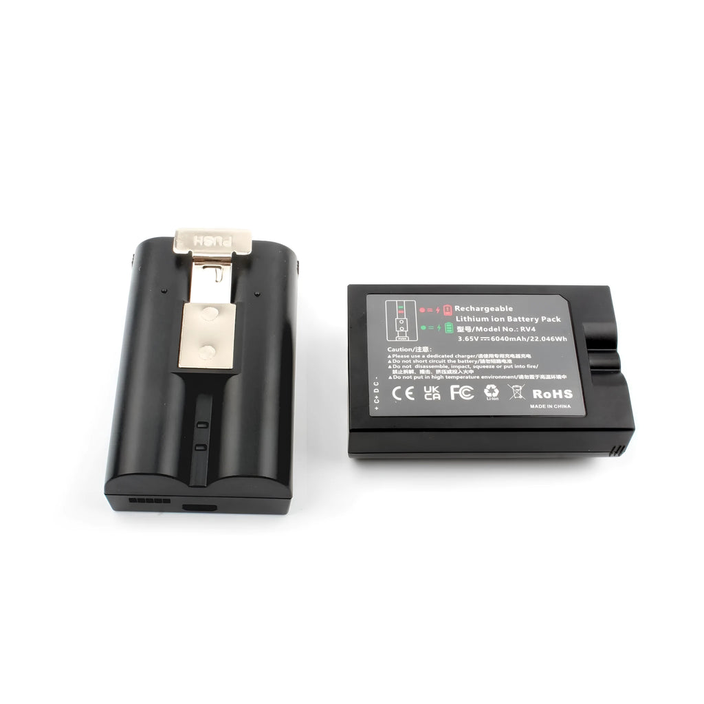Black RV4 replacement battery for Ring Battery V4 doorbell, 6040mAh, 70x45.1x25mm, with Type-C cable