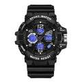 Men's waterproof luminous analogue-digital electronic watch with 55mm dial and TPU band