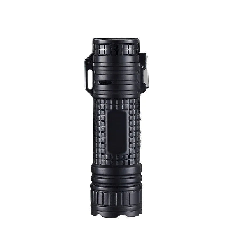 TH727 multi-function waterproof flashlight lighter in metal construction showing five colour options