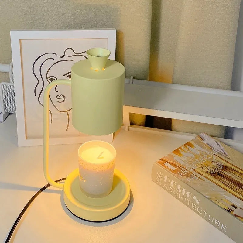 European-style metal aromatherapy lamp with dimmer switch and white finish