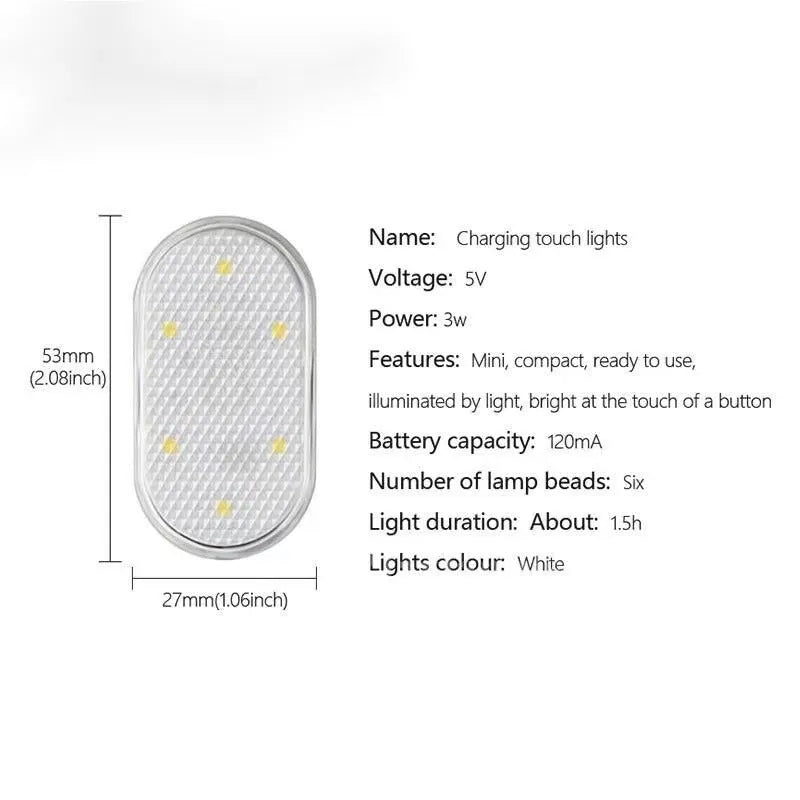 Car interior retrofit touch LED light kit with aluminium mounting plate