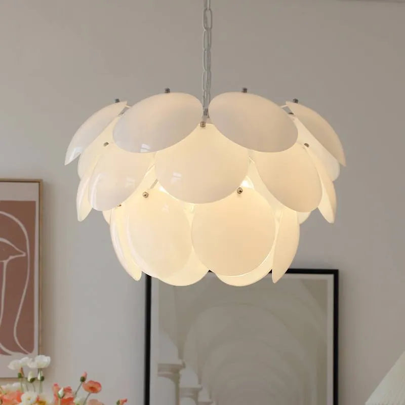 Round glass pine ceiling light in 45cm and 55cm diameters, 110V, for living room and bedroom