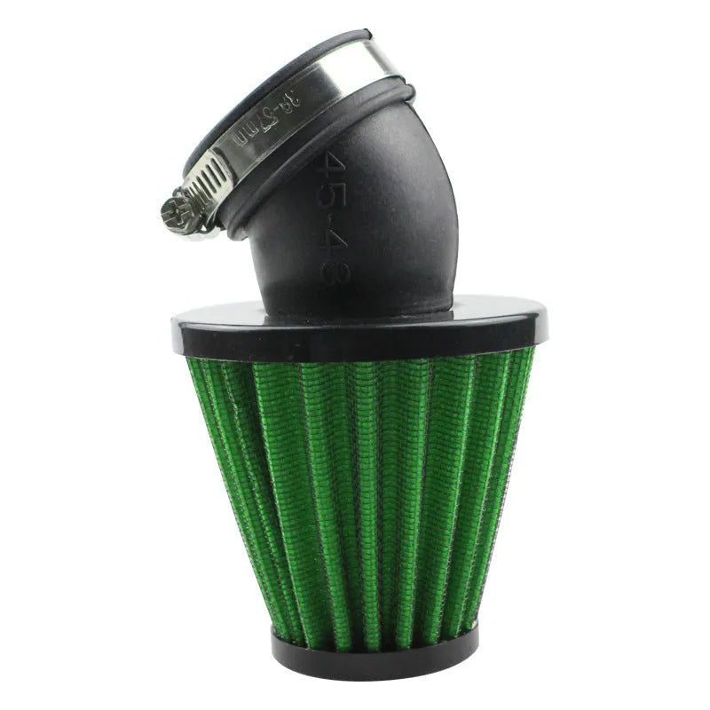 Mushroom-head motorcycle air filter for modification, red or green, 28mm to 48mm calibers, 42mm inner and 45mm outer diameter
