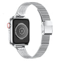High-grade stainless steel watch strap with double buckle in silver for Apple Watch 38-40mm