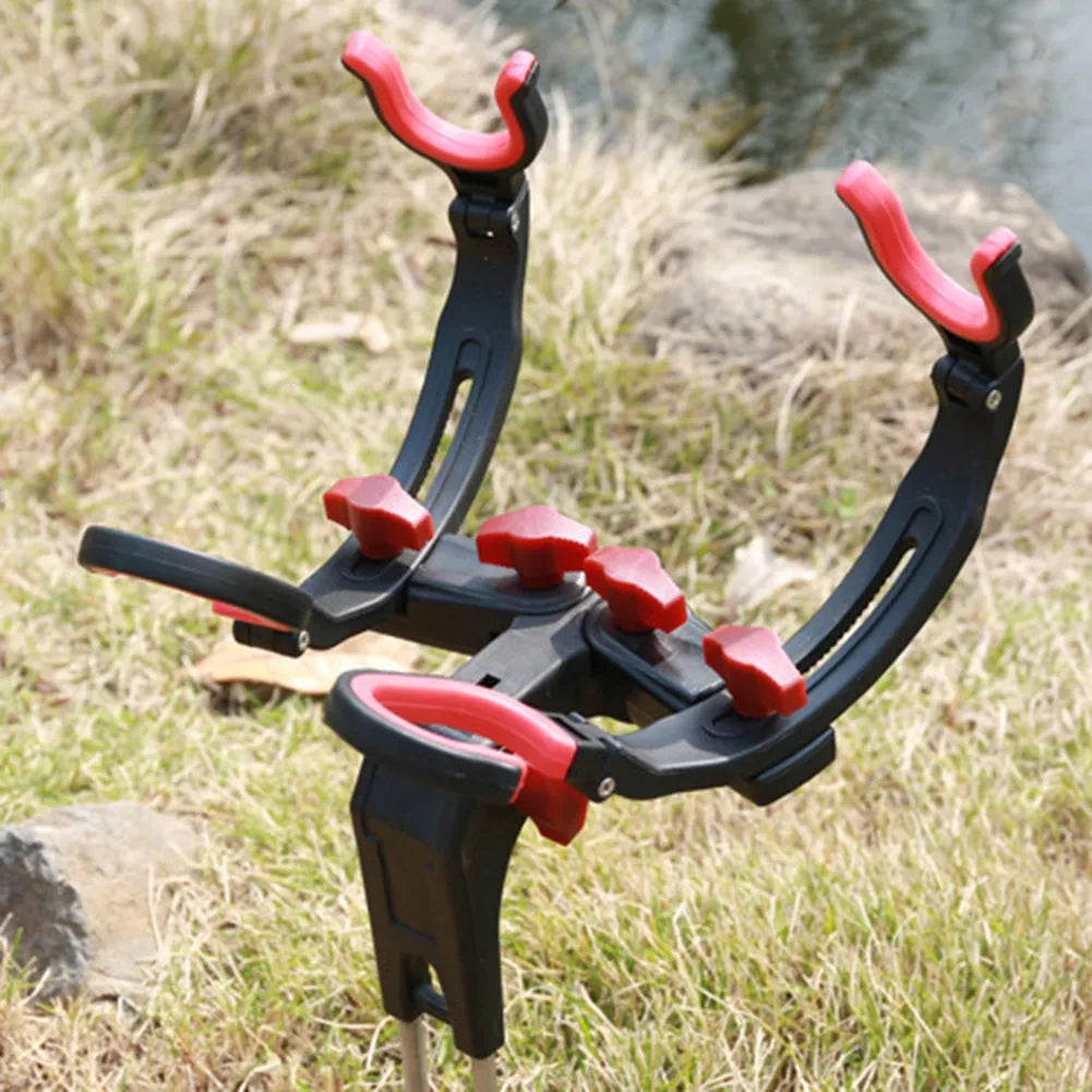 360 degree adjustable fishing rod holder with stainless steel spikes for beach or lake fishing