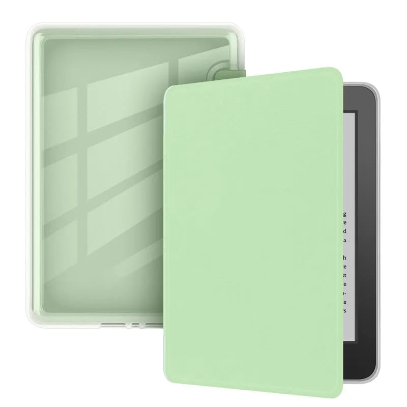 Magnetic acrylic imitation leather Kindle Paperwhite protective cover in Dark Night Green, flip design, 16.8cm x 11.7cm x 1cm