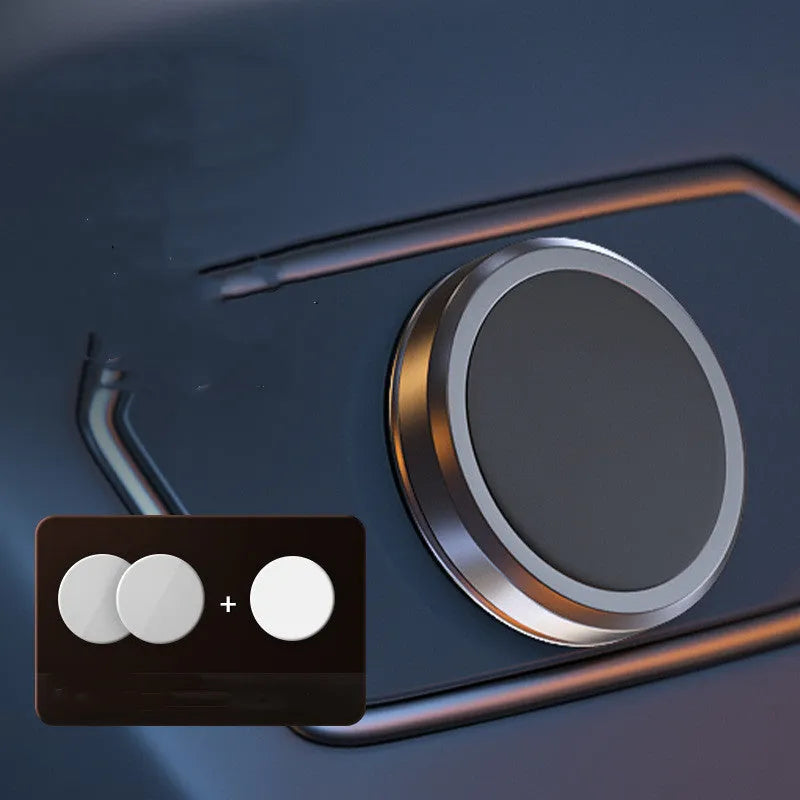 Obsidian Black magnetic mobile phone holder with centripetal force design and two included metal plates
