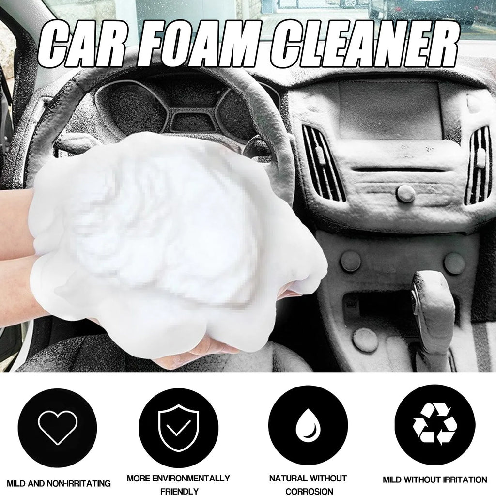 Car interior wash-free foamed cleaner 60ml with sponge in boxed packaging