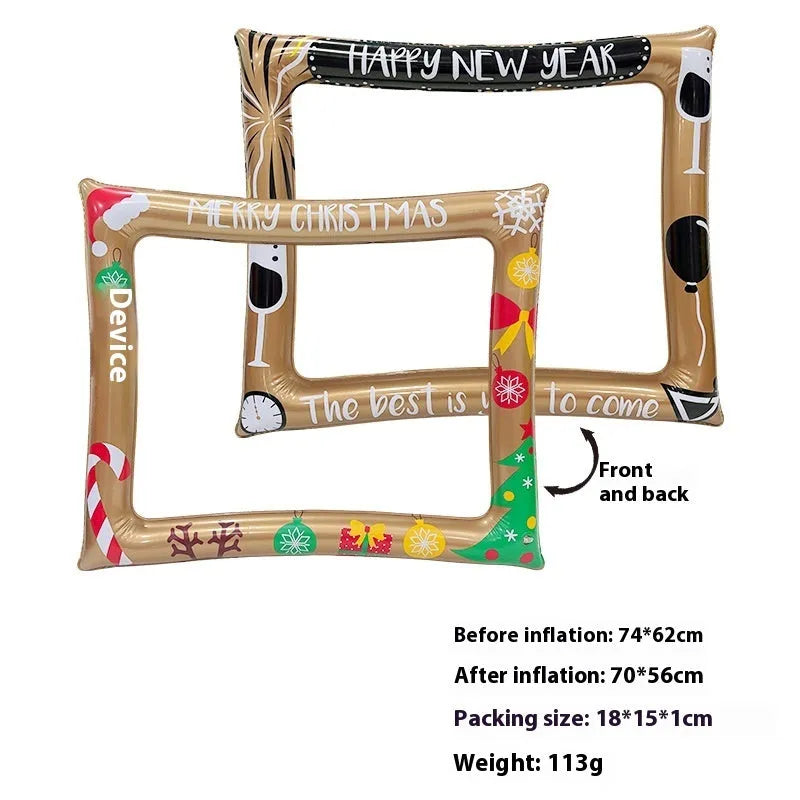 Christmas inflatable photo frame PVC creative photography prop for parties and events