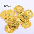 Plastic pirate gold coin toy with pointed style design for Halloween dress up parties