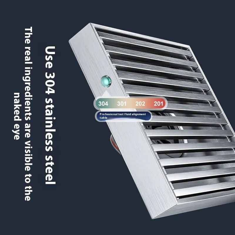 Gun grey 304 stainless steel courtyard floor drain with ABS plastic core measuring 15x15cm