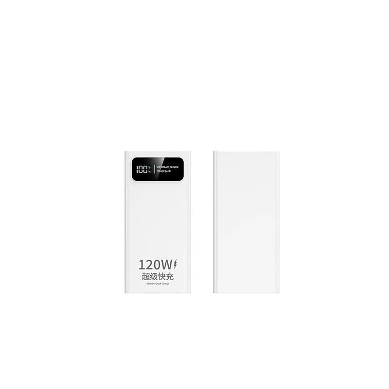 120W fast charging power bank 50000mAh capacity PVC shell 141x66x27mm black or white