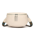 Women's saddle-shaped PU leather messenger bag in black colour with single shoulder strap and sewing line details