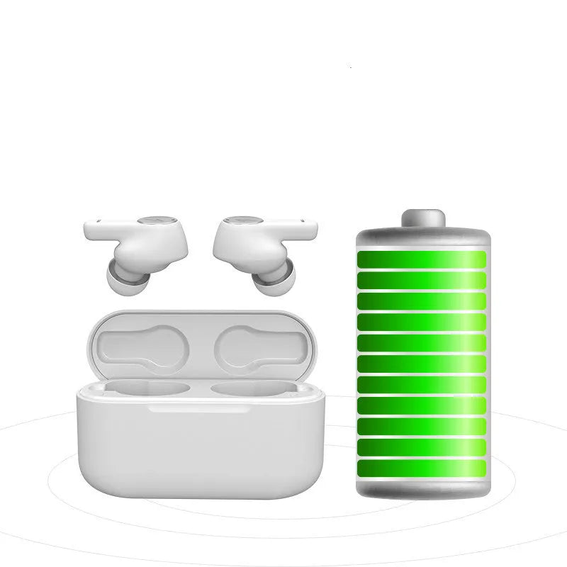 True wireless Bluetooth sports headset with waterproof rating in black and white colour options