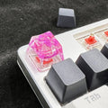 Resin mechanical keyboard keycap with starry sky pattern in transparent material