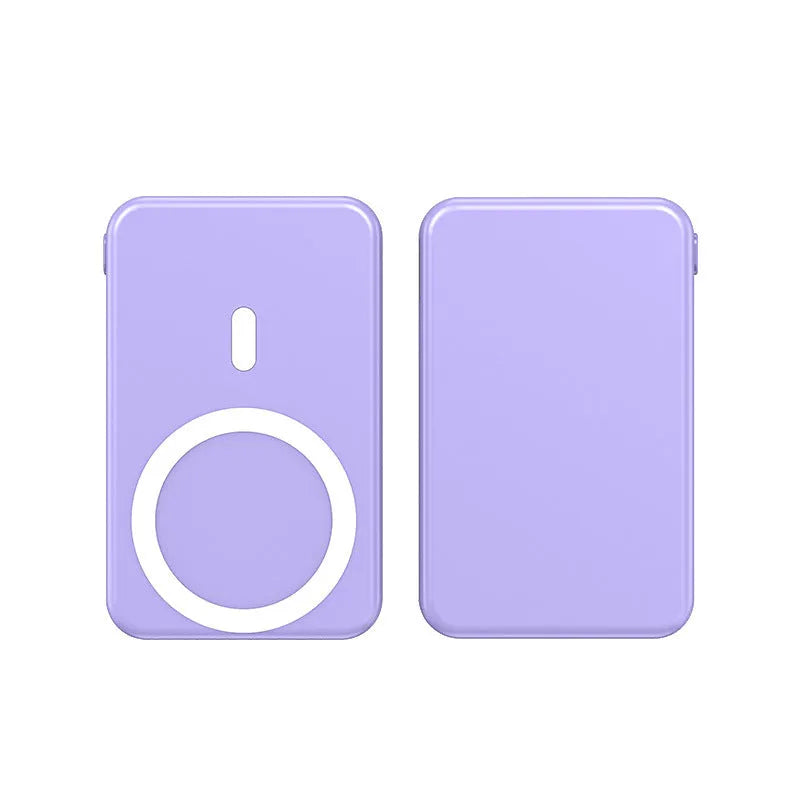 Small portable magnetic wireless power bank for iPhone charging