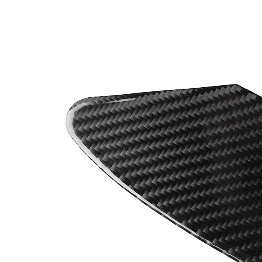 Carbon fibre decorative sticker for covering a USB charging port panel, showing the 3M adhesive backing.