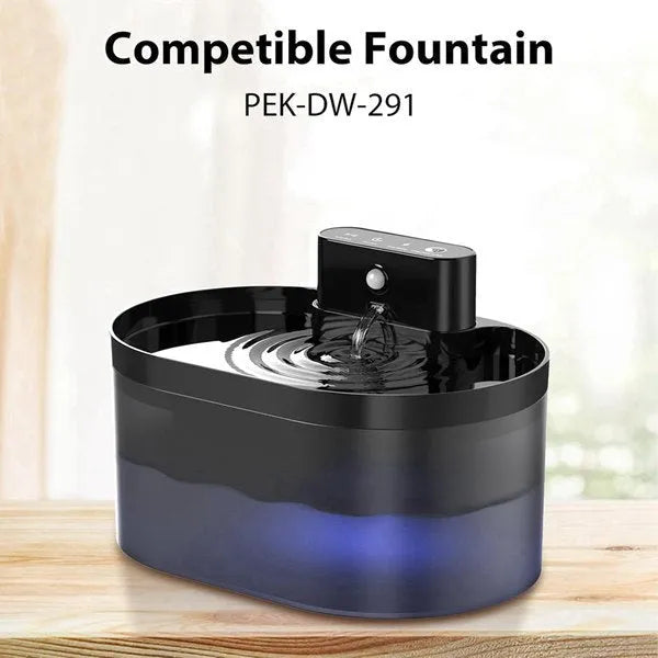 Cat pet water dispenser filter element in carbon fiber with folding design and sponge for 2.2L fountain
