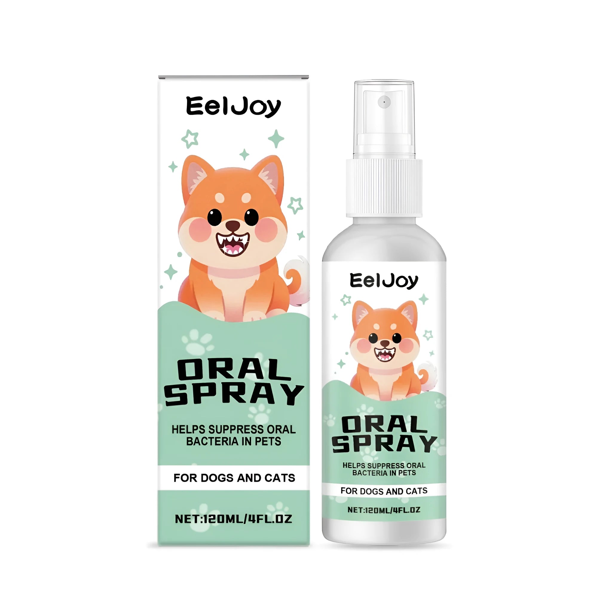 120ml bottle of chlorhexidine and mint pet oral spray for dog and cat dental care