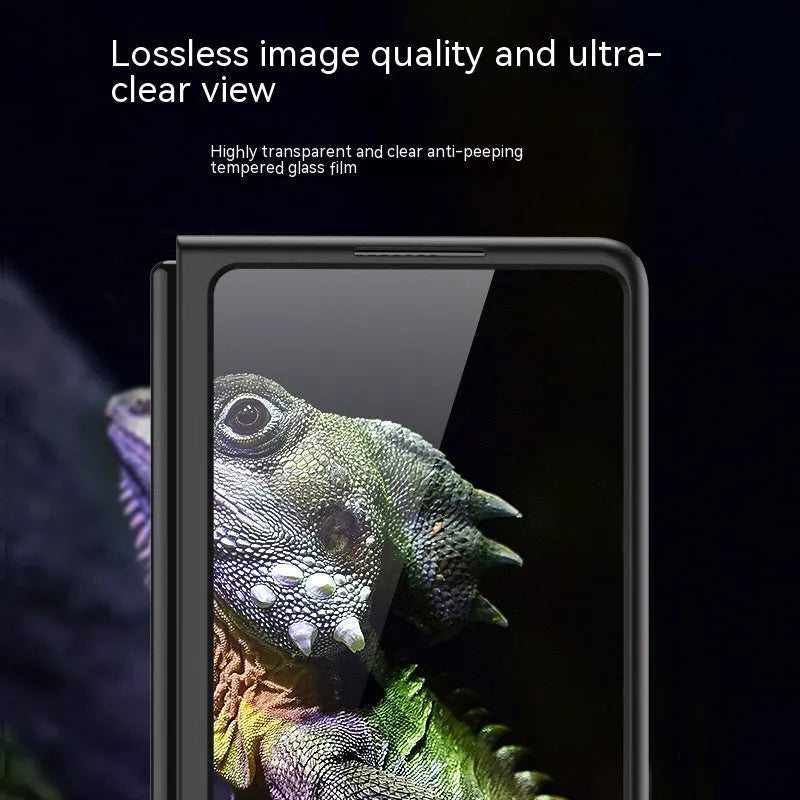 Samsung Galaxy Z Fold2 anti-peep PC hard back cover phone case in Misty Gold, Cool Black or Full Transparent