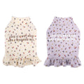 Light purple floral skirt pet undershirt for small dogs on teddy bear breed