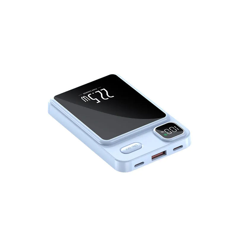 Magnetic power bank 20000mAh in black plastic shell with compact design