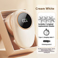 Digital display fur ball trimmer in beige or purple colour with multiple cutter head options