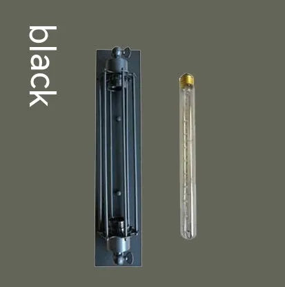 Industrial style retro flute wall lamp made of iron in black, bronze, rust, or silver finish.