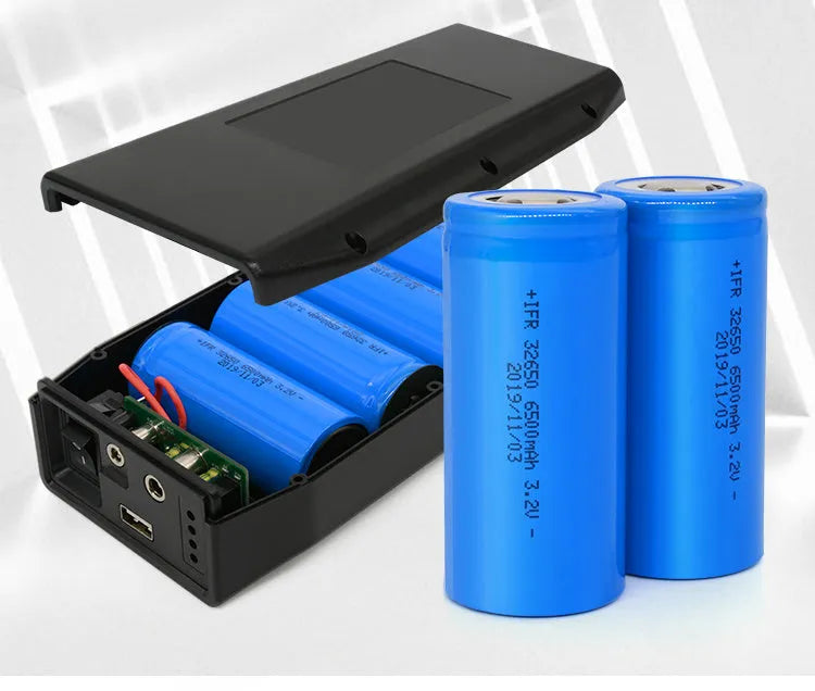 LF4100 12V lithium iron phosphate battery with charger and cables for compact backup power