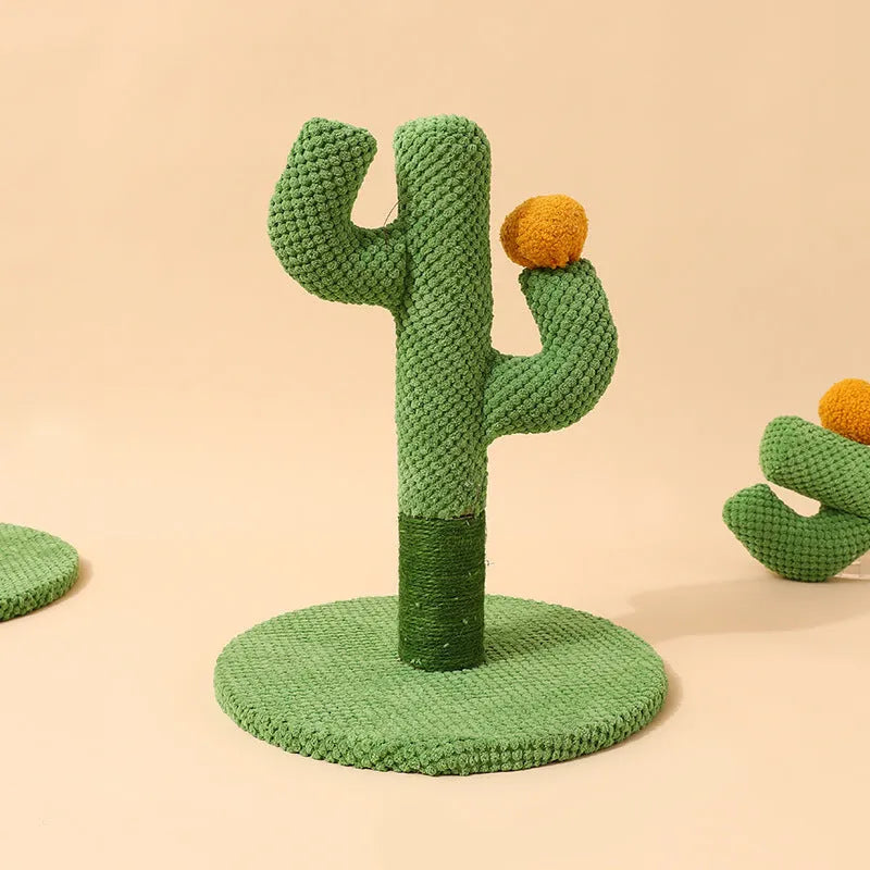 Cactus design cat scratch board with coconut tree element for cats to scratch and climb