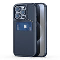 Black multi-functional iPhone 15 phone case with bracket, magnetic suction and anti-fall protection, TPU PU stainless steel magnet